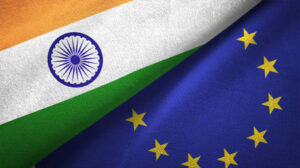 European Union and India flags