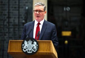 Keir Starmer announcing UK policy shift on Palestine