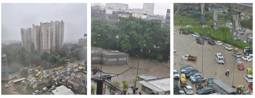 Monsoon Mayhem Continues: Heavy Rain Causes Waterlogging and Traffic Gridlock in Gurgaon