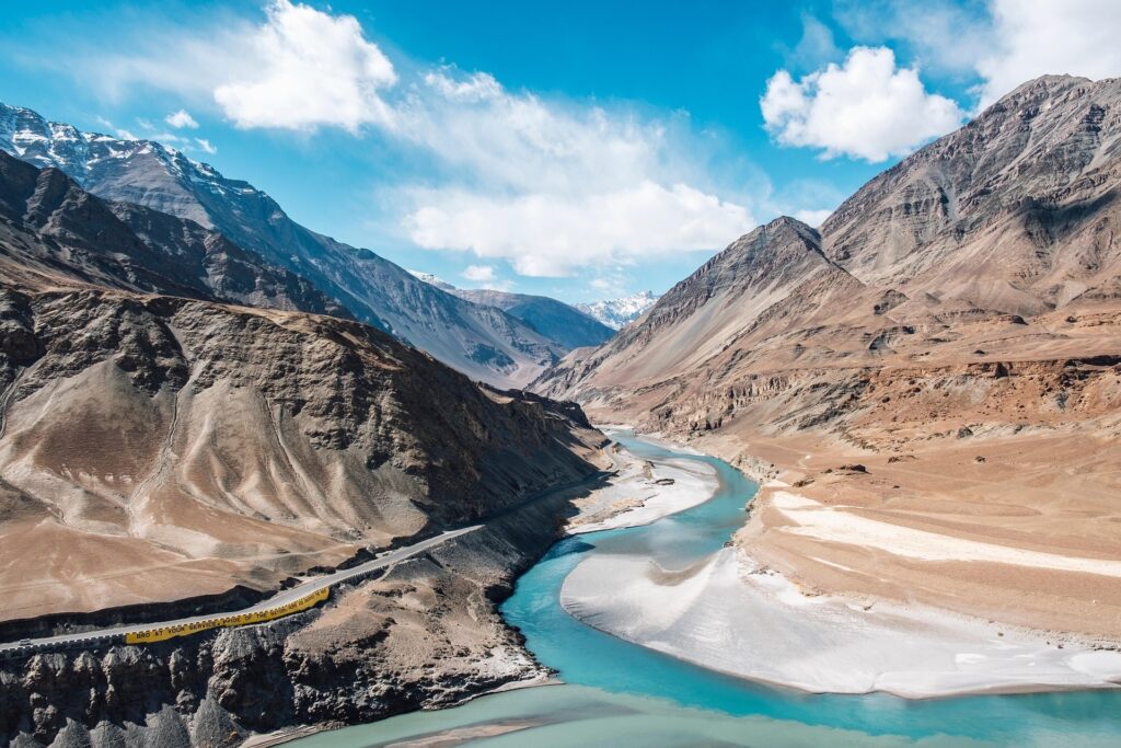 Confluence of Indus and Zanskar Rivers