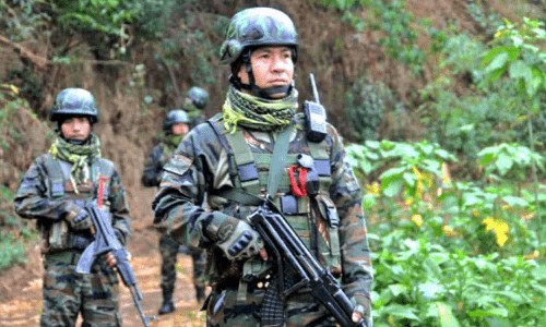 Security forces during an operation in Manipur