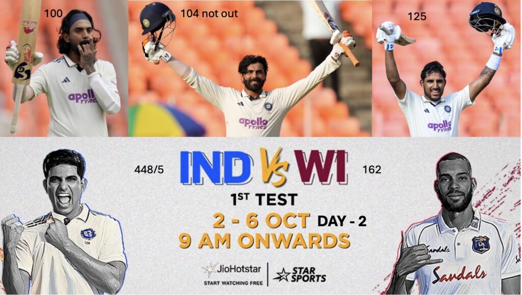 India Vs WI First Test Day 2 Highlights