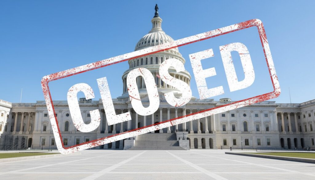 US government offices closed with empty streets during federal shutdown