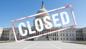 US government offices closed with empty streets during federal shutdown