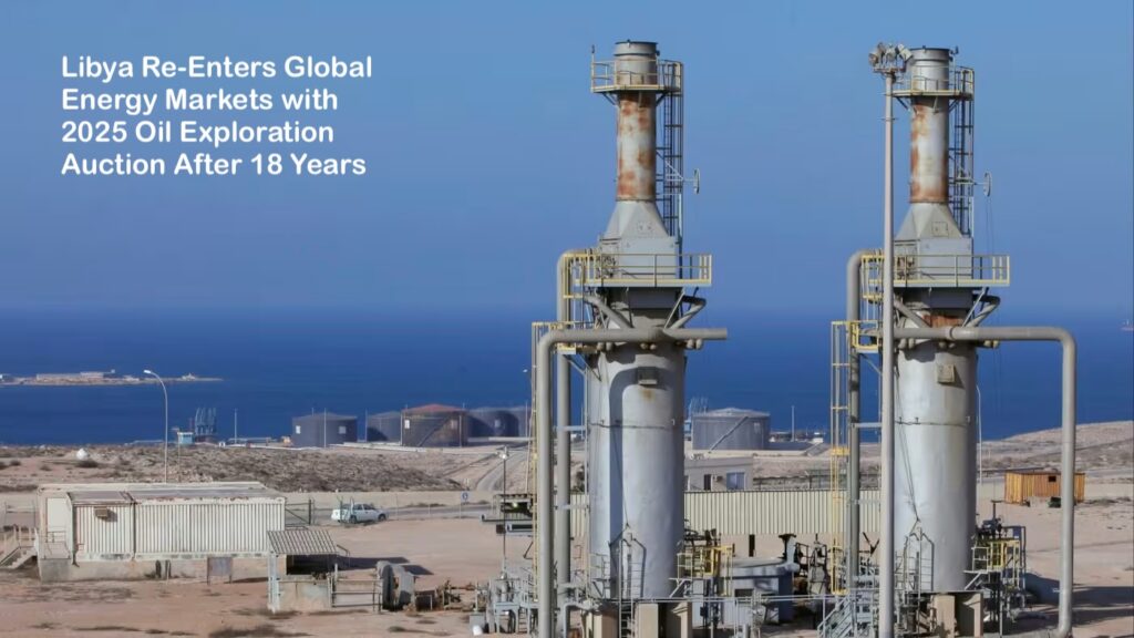 Libya oil exploration auction 2025 illustration with offshore blocks