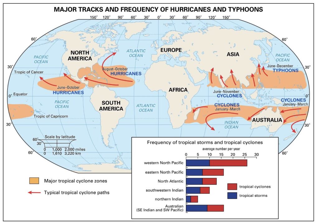 Cyclones, Hurricanes and Typhoons