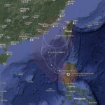 Satellite image of powerful cyclone near the Philippines