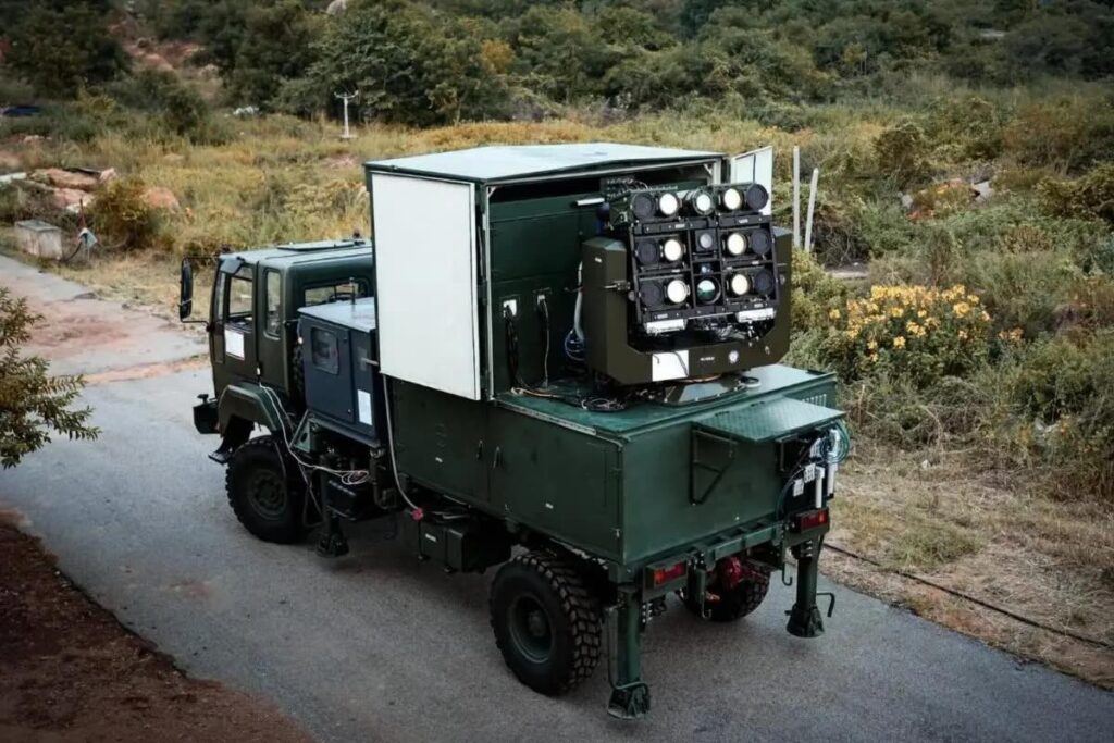 Army laser anti-drone platform with high-energy beam