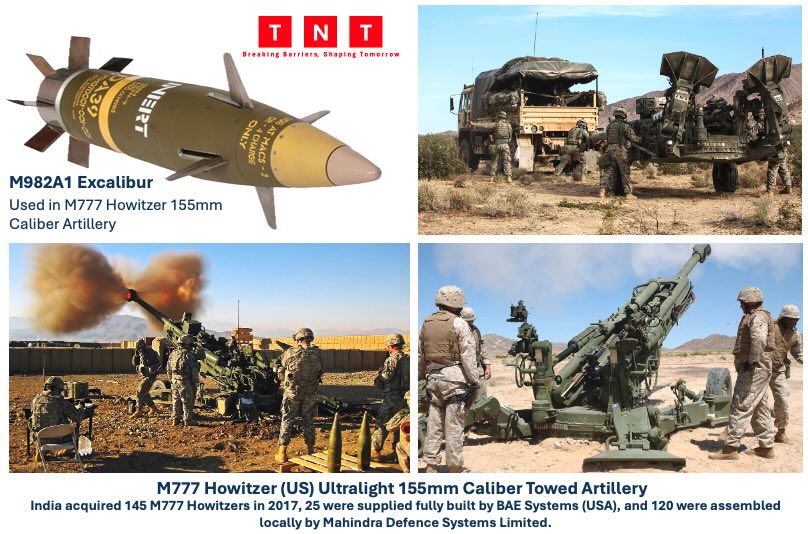 M982A1 Excalibur precision-guided artillery shell used by the Indian Army
