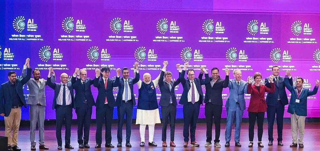India AI Impact Summit 2026 at Bharat Mandapam showcasing sovereign AI initiatives