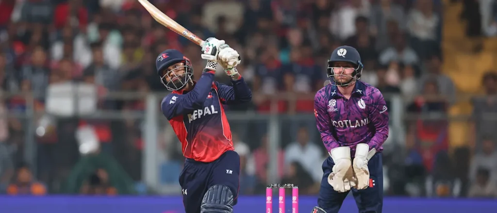 Nepal T20 World Cup Victory against Scotland at Wankhede Stadium