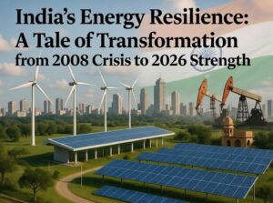 India energy resilience showing economic and energy transformation from the 2008 oil crisis to 2026
