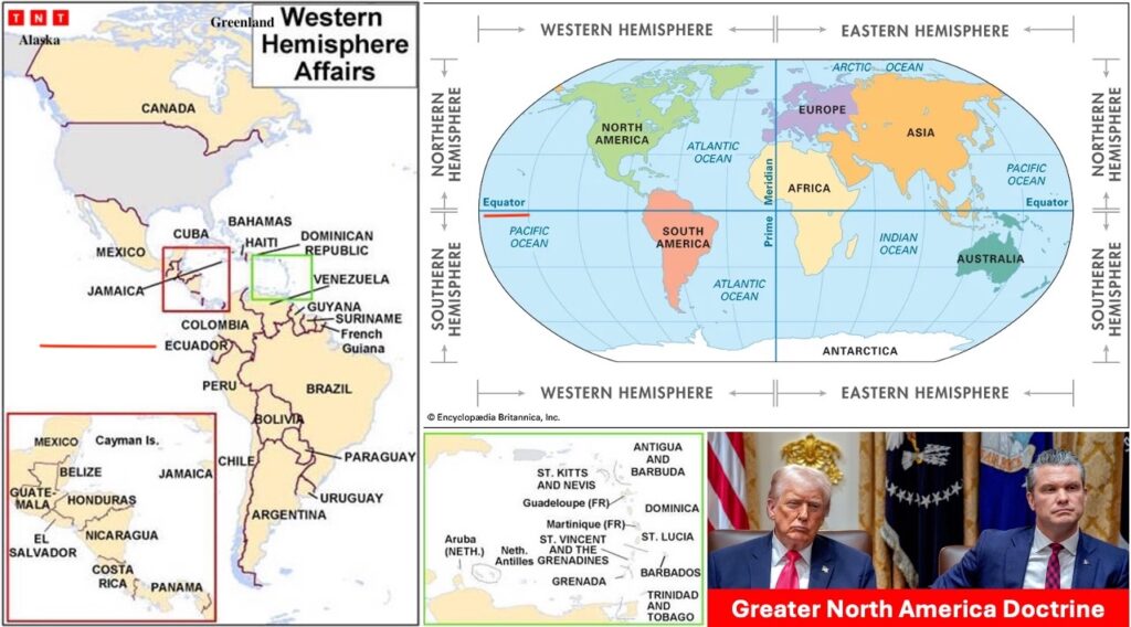 Greater North America Doctrine map showing Trump’s new strategic perimeter