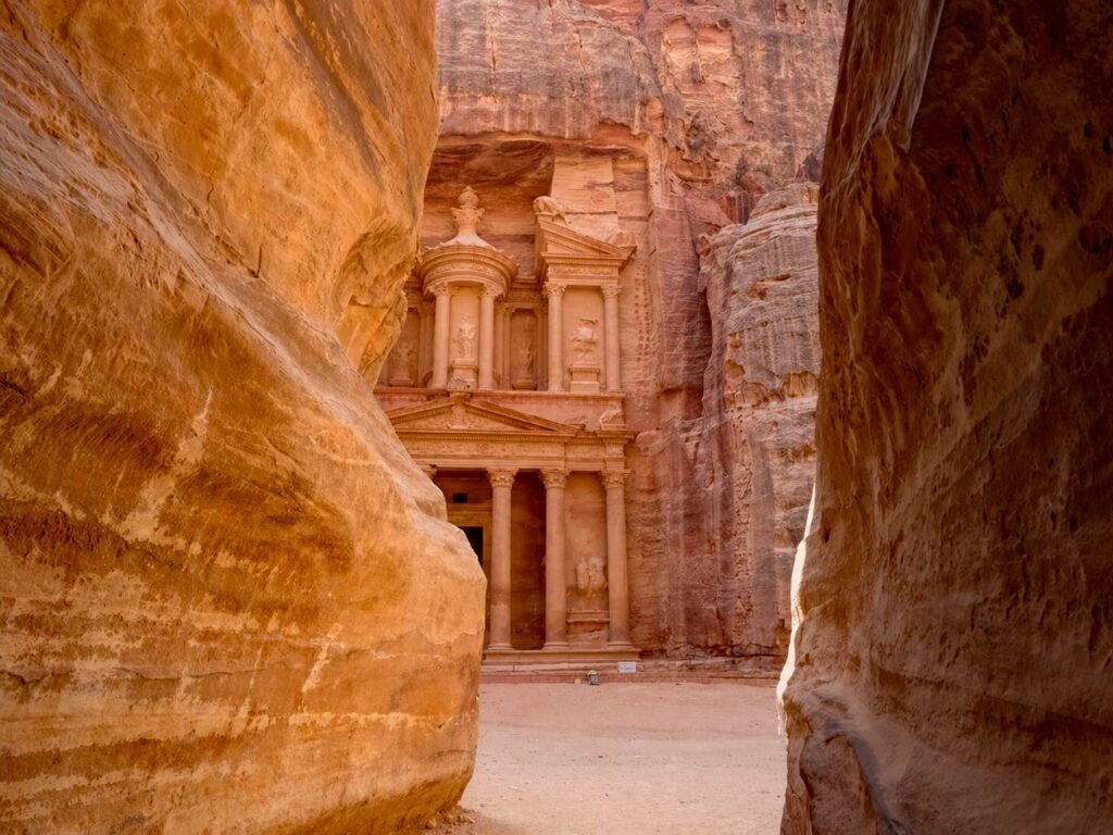 Petra Treasury emerging from Siq