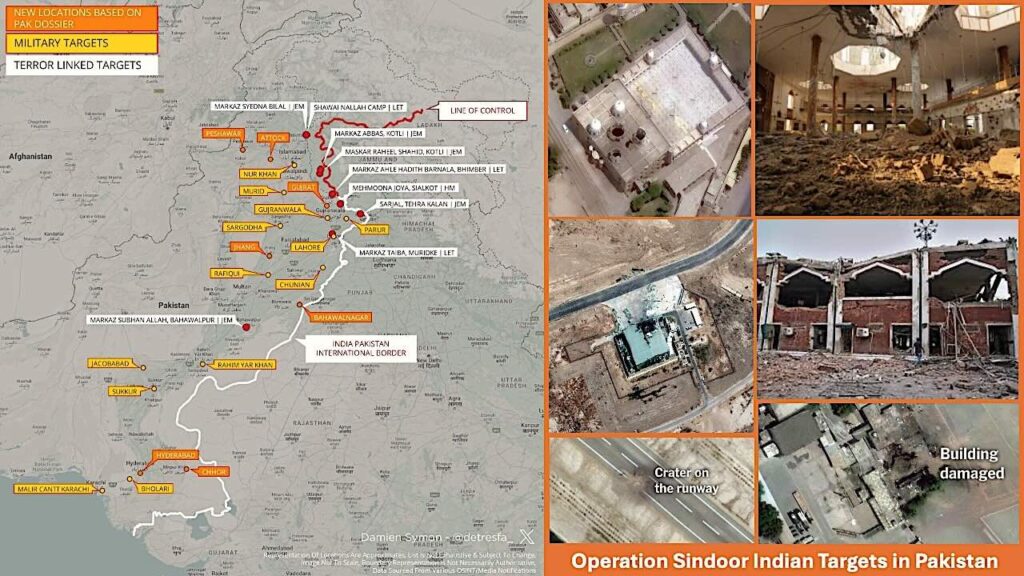 Locations and destructions of terror linked buildings and Pakistani military targets