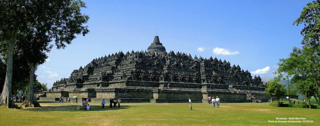 Full view of Borobudur Temple from the north-west corner showing the entire majestic structure, Yogyakarta Travel Guide 2026