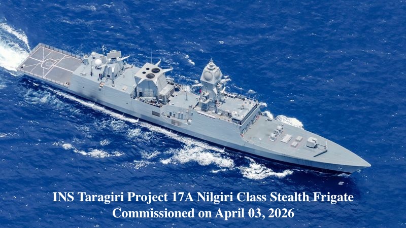 INS Taragiri commissioned on April 3, 2026 at Visakhapatnam Naval Dockyard
