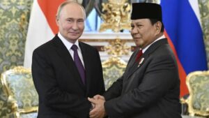 Prabowo Meets Putin in Moscow during their bilateral meeting at the Kremlin in Moscow on April 13, 2026