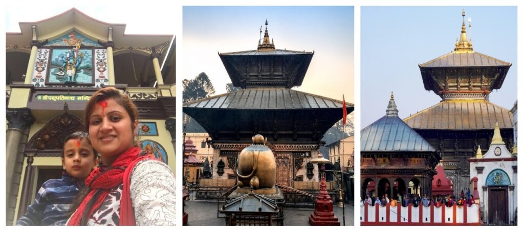 Pashupatinath Temple entrance with large bronze Nandi bull statue