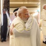 India-UAE relations: Narendra Modi and MBZ greeting each other in Abu Dhabi during India-UAE strategic partnership discussions