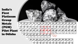 Partial periodic table highlighting PGM and chromite ore for India PGM Pilot Plant in Odisha