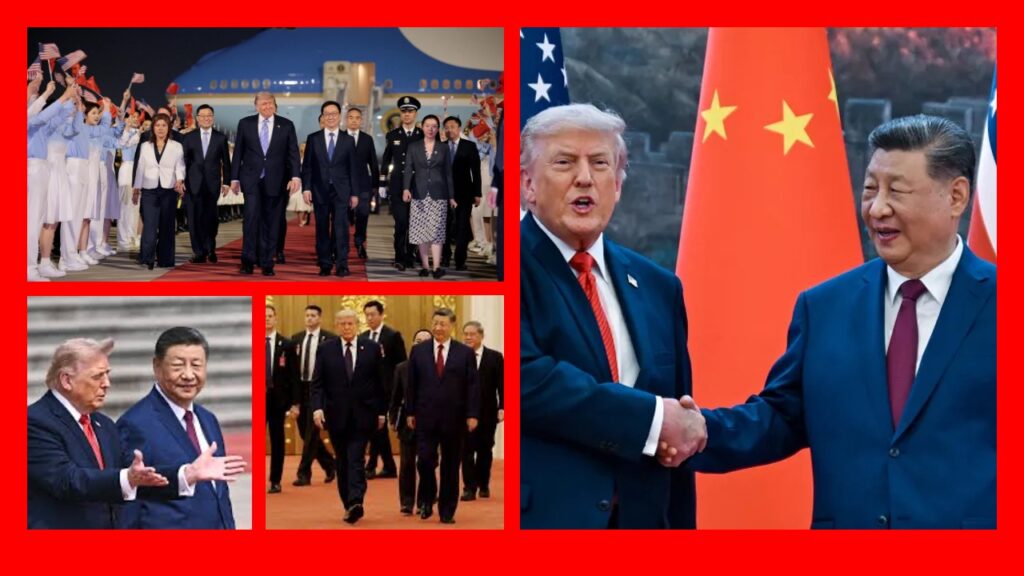 Trump Xi Beijing Summit 2026: President Donald Trump and Chinese President Xi Jinping shaking hands during welcoming ceremony at the Great Hall of the People in Beijing on May 14, 2026