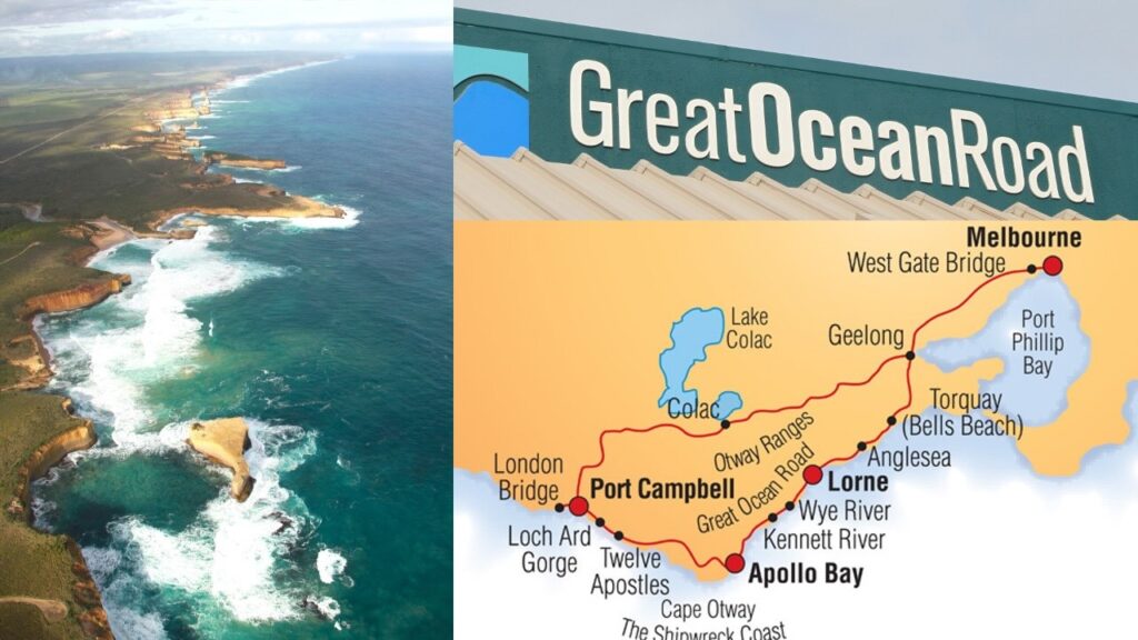 Great Ocean Road route map and coastline highlights in Victoria