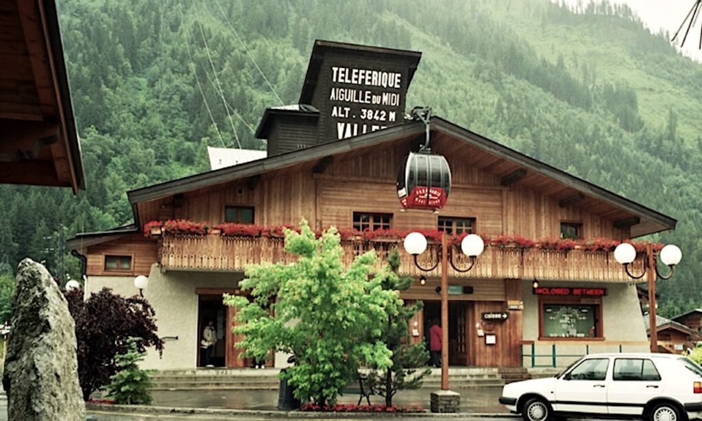 Aiguille du Midi cable car station in Chamonix, France