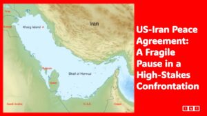 US-Iran Peace Agreement: Commercial cargo ships and oil tankers transiting the blue waters of the Persian Gulf