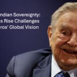 George Soros speaking at an international forum amid the debate over Indian sovereignty and foreign influence