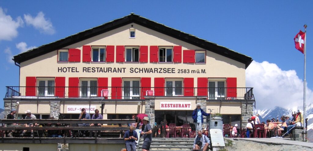 Hotel Restaurant Schwarzsee at 2583m with Matterhorn view